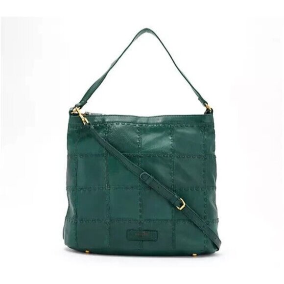 American Leather Co. Heritage Leather Zip Top Bucket Hobo Dark Teal, bag A664479